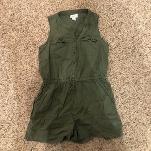 Army Green Girls Romper